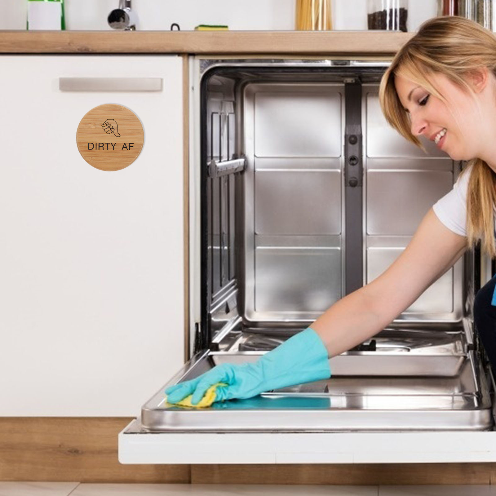 Kitchen Appliances Organizer - لافتة مغناطيسية لغسالة الأطباق المتسخة مزدوجة