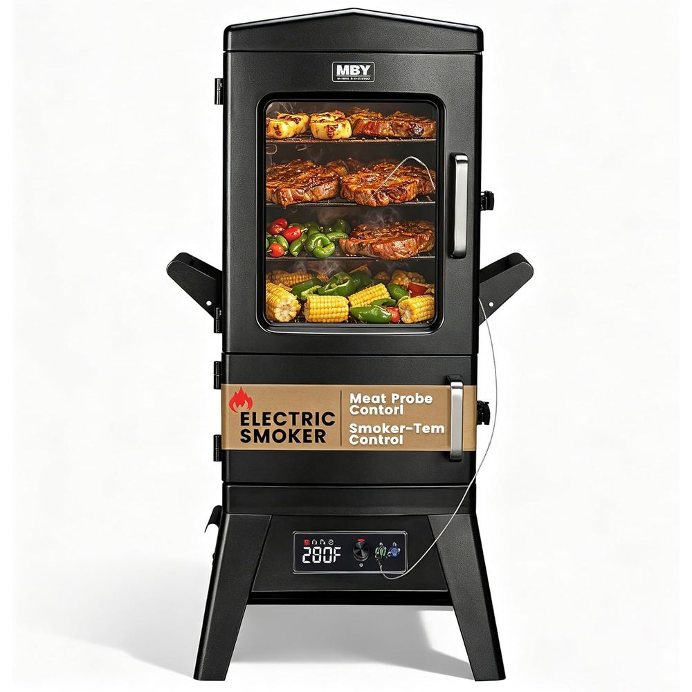 Electric Smoker Bbq - مدخنة كهربائية كبيرة السعة للشواء مع