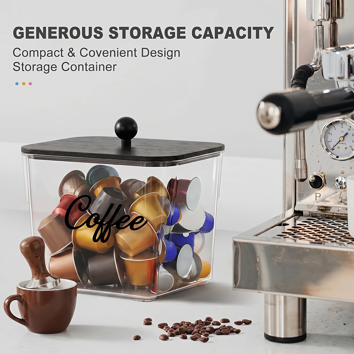 حامل كبسولات القهوة مع أغطية،  - مراجعة Kitchen Appliances Organizer وسعره