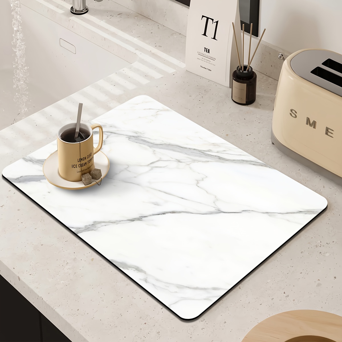 سجادة فاخرة بتصميم رخامي ماصة  - مراجعة Kitchen Appliances Luxury وسعره