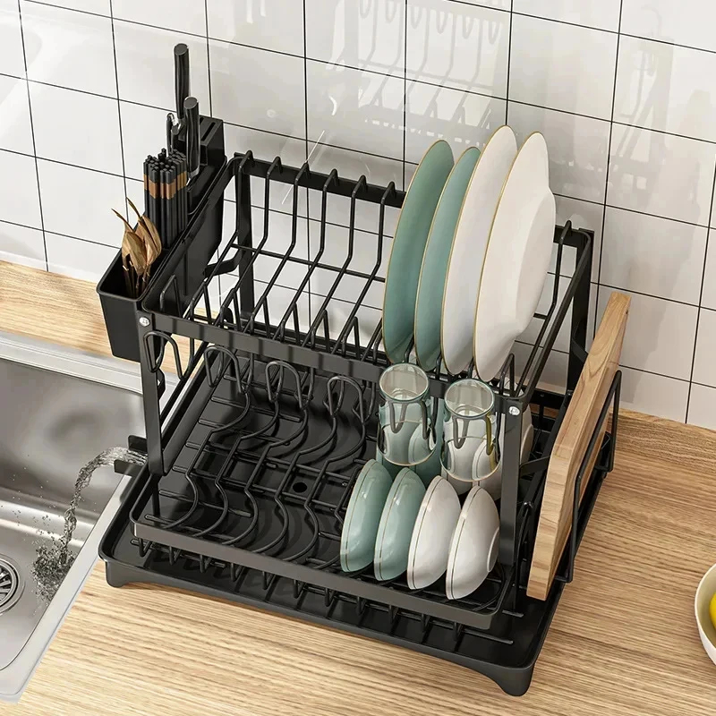 رف أطباق معدني فاخر ذو طبقتين  - مراجعة Kitchen Appliances Storage وسعره