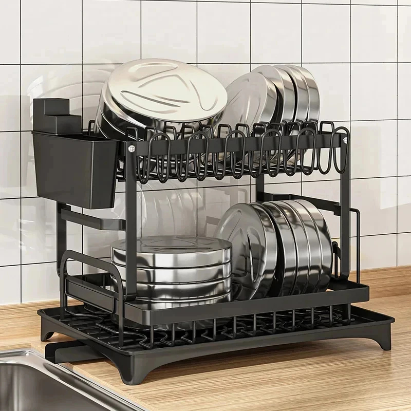 رف أطباق معدني فاخر ذو طبقتين  - مراجعة Kitchen Appliances Storage وسعره