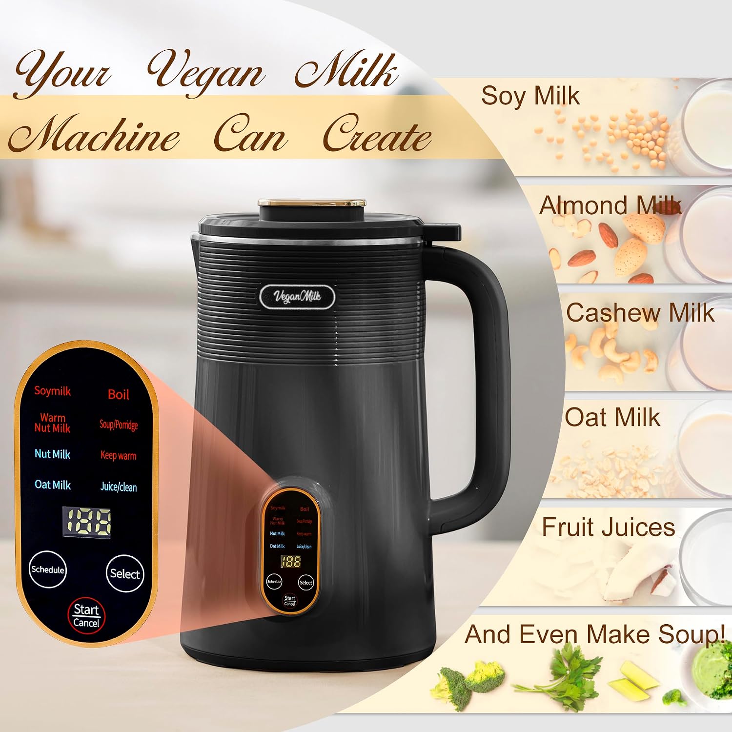 جهاز صنع حليب النباتات 8 في 1: - مراجعة Soy Milk Maker وسعره
